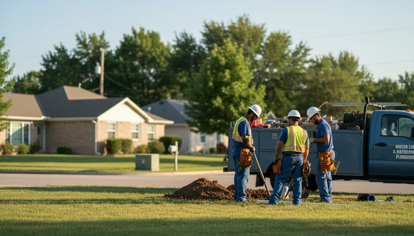 Residential water line and bathroom plumbing service in Pleasant City, OH